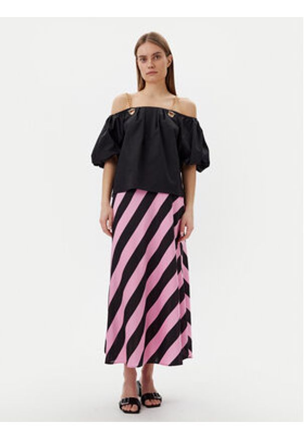 LOLA CASADEMUNT Spódnica midi LS2508003 Różowy Regular Fit. Kolor: różowy. Materiał: syntetyk