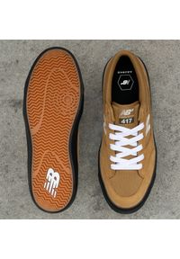 Buty męskie New Balance Numeric UN417CWB – brązowe. Kolor: brązowy. Materiał: materiał, zamsz, syntetyk, dresówka, guma. Szerokość cholewki: normalna. Wzór: nadruk #4