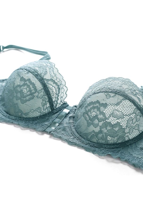 Intica - Komplet koronkowy z fiszbinami i szerszymi ramiączkami Hannakaisa. Kolor: czarny. Materiał: koronka