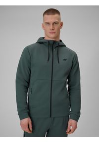 4f - 4F Bluza treningowa regular z kapturem męska - szara XXL. Typ kołnierza: kaptur. Kolor: szary. Materiał: włókno. Styl: klasyczny #1