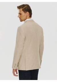 Pako Lorente - PAKO LORENTE – Beżowa marynarka męska bez podszewki. Okazja: na co dzień. Kolor: beżowy. Materiał: jeans. Wzór: gładki. Sezon: wiosna. Styl: casual #9