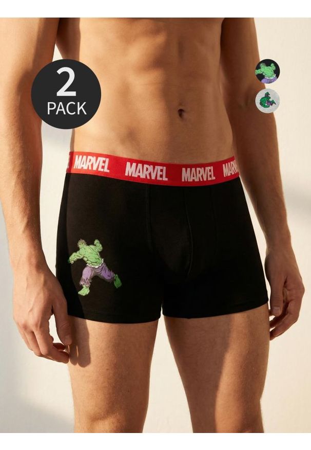 Sinsay - Bokserki classic 2 pack Hulk - wielobarwny