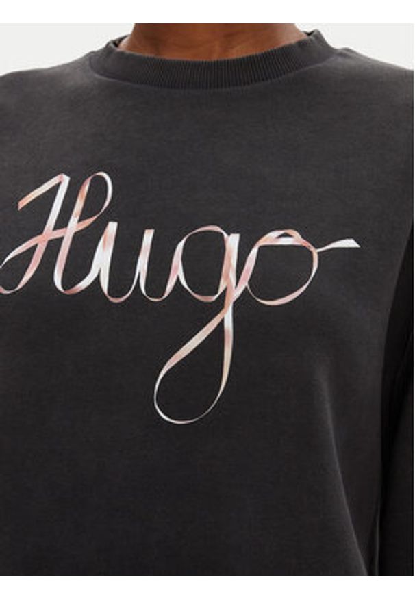 Hugo - HUGO Bluza Deroxina_4 50545198 Szary Oversize. Kolor: szary. Materiał: bawełna