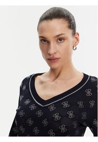 Guess Sweter W5GR07 Z3D60 Granatowy Regular Fit. Kolor: niebieski. Materiał: wiskoza #3