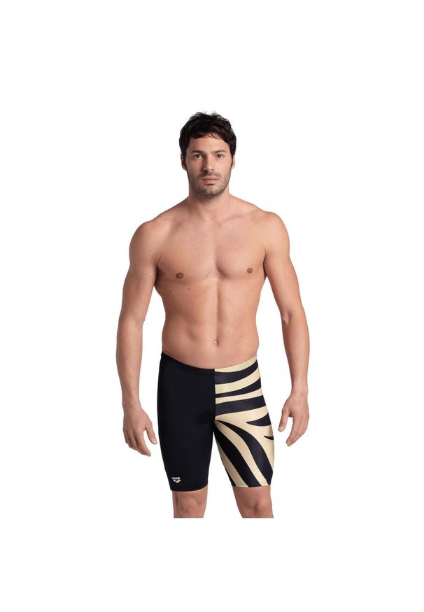 Kąpielówki męskie spodenki pływackie jammery basen Arena Multi Stripes. Kolor: czarny, wielokolorowy, żółty