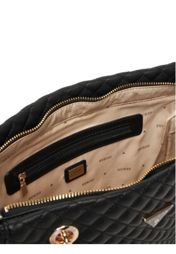 Guess Torebka Everlee HWQG86 79220 Czarny. Kolor: czarny. Materiał: skórzane