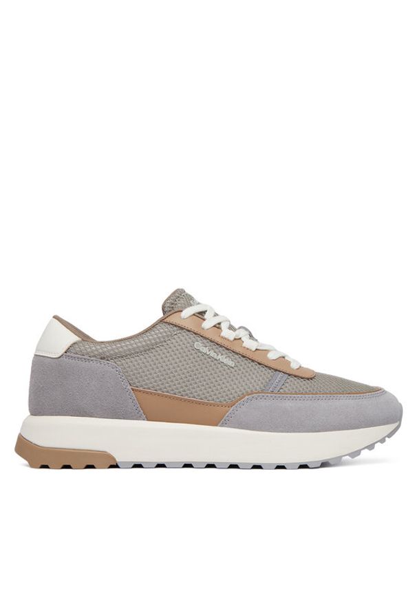 Calvin Klein Sneakersy City Runner Laceup Ny-Rec Su HM0HM02215 Beżowy. Kolor: beżowy. Materiał: zamsz, skóra