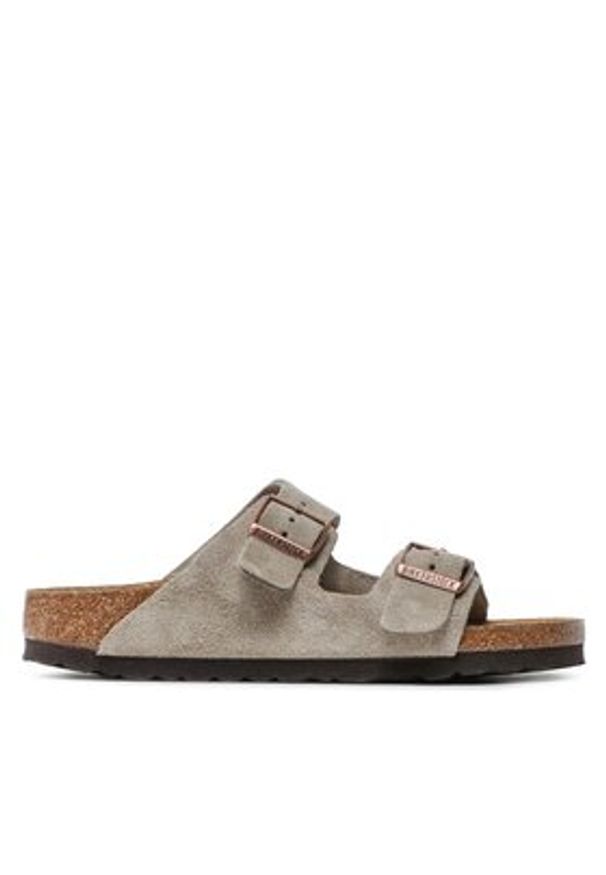 Birkenstock Klapki Arizona Bs 51463 Szary. Kolor: szary. Materiał: zamsz, skóra