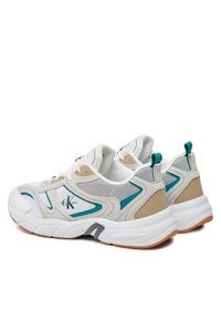 Calvin Klein Jeans Sneakersy Retro Tennis Su-Mesh YM0YM00589 Biały. Kolor: biały. Materiał: skóra