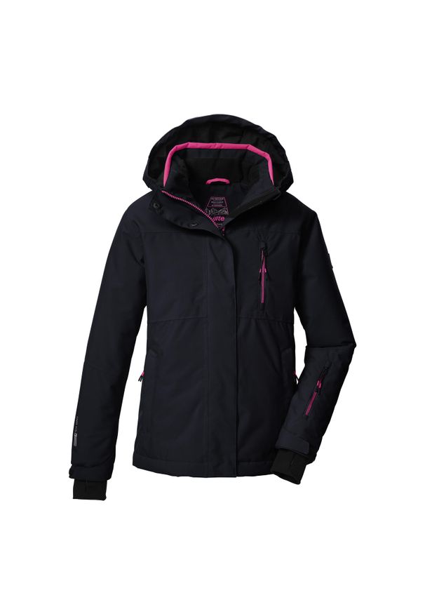 Kurtka narciarska z kapturem dla dziewczynki Killtec KSW 205. Typ kołnierza: kaptur. Kolor: wielokolorowy, niebieski, czarny. Sezon: zima. Sport: narciarstwo