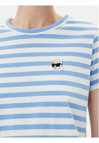 Karl Lagerfeld - KARL LAGERFELD T-Shirt A1W17099 Niebieski Regular Fit. Typ kołnierza: dekolt w karo. Kolor: niebieski. Materiał: bawełna #3