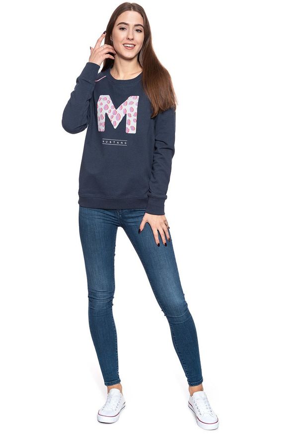 Mustang - BLUZA MUSTANG DAMSKA Bea C Raglan 1009096 4085. Długość rękawa: raglanowy rękaw