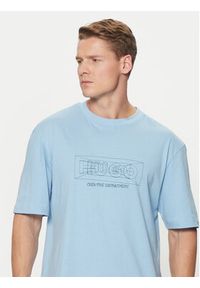 Hugo - HUGO T-Shirt Nufrancos 50532095 Niebieski Regular Fit. Kolor: niebieski. Materiał: bawełna #5