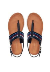 TOMMY HILFIGER - Tommy Hilfiger Sandały Flat Sandal Stripes FW0FW07924 Granatowy. Kolor: niebieski