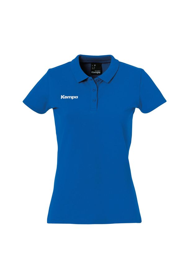 KEMPA - Damska koszulka polo Kempa Basics. Typ kołnierza: polo. Kolor: niebieski. Materiał: materiał