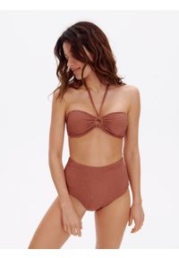 Reserved - Góra od bikini - brązowy. Kolor: brązowy. Materiał: materiał