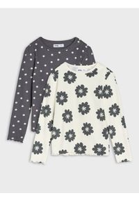 Sinsay - Prążkowane koszulki z długimi rękawami 2 pack - wielobarwny. Materiał: prążkowany. Długość rękawa: długi rękaw. Długość: długie #1