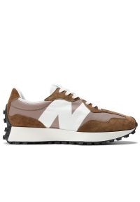 Buty New Balance U327LG - brązowe. Okazja: na co dzień. Kolor: brązowy. Materiał: guma, zamsz, materiał, skóra. Szerokość cholewki: normalna