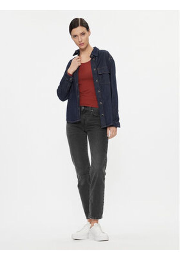 only - ONLY Bluzka 15204712 Czerwony Stretch Fit. Kolor: czerwony. Materiał: bawełna