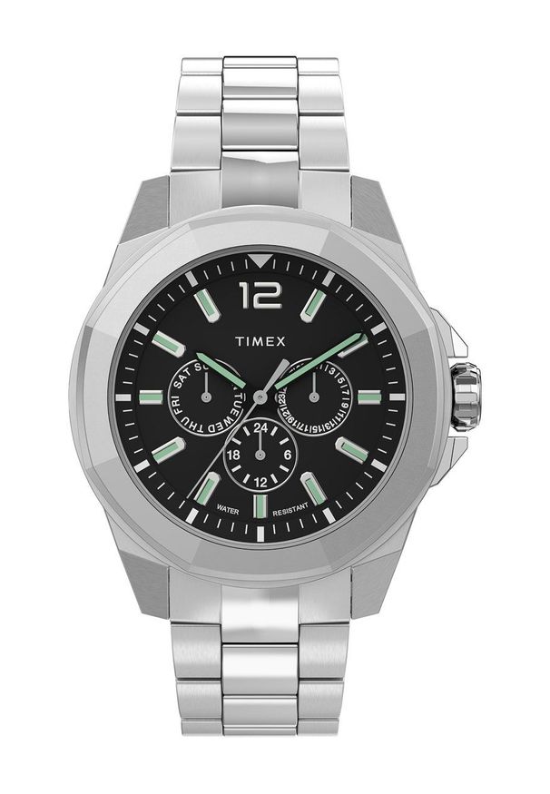Timex zegarek TW2U42600 Essex Avenue Multifunction. Kolor: srebrny. Materiał: materiał
