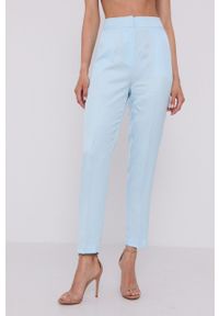 Marciano Guess Spodnie damskie proste high waist. Okazja: na co dzień. Stan: podwyższony. Kolor: niebieski. Styl: casual #1