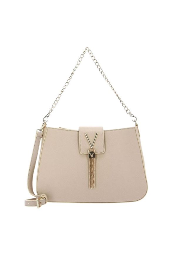 Valentino by Mario Valentino - VALENTINO Kremowa listonoszka Divina SA. Kolor: beżowy. Wzór: paski