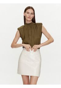 Morgan Bluzka 241-OFLIP Khaki Regular Fit. Kolor: brązowy. Materiał: syntetyk