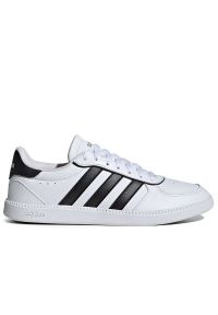 Adidas - Buty damskie adidas Breaknet Sleek 2.0 IH5426 - białe. Zapięcie: pasek. Kolor: biały. Materiał: materiał, syntetyk, guma, skóra. Szerokość cholewki: normalna. Wzór: aplikacja #1