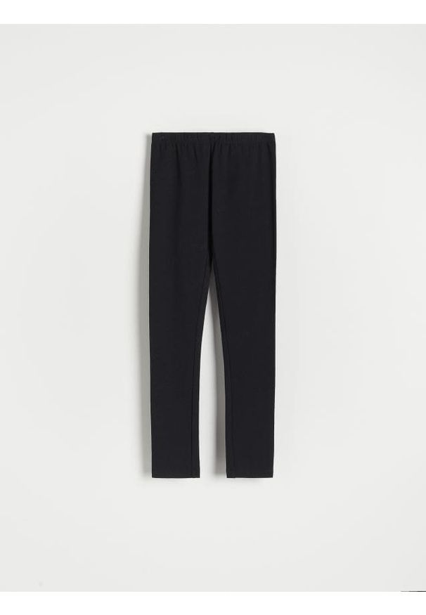 Reserved - Bawełniane legginsy - czarny. Kolor: czarny. Materiał: bawełna