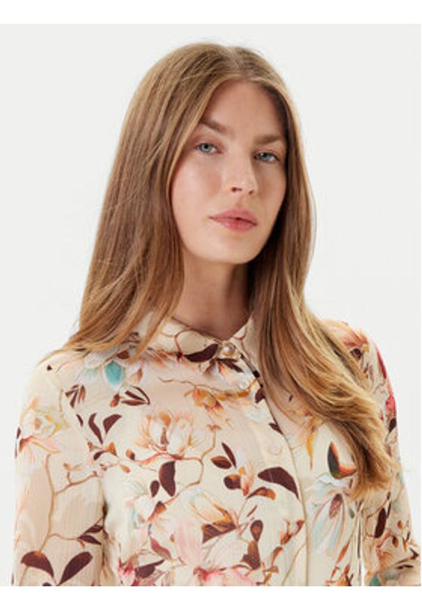 Guess Koszula W5YH0X WDW82 Beżowy Regular Fit. Kolor: beżowy. Materiał: syntetyk