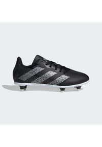 Adidas - Rugby Junior SG Boots. Kolor: biały, czarny, wielokolorowy. Materiał: materiał. Sport: piłka nożna
