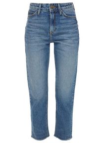 Lee - LEE MOM STRAIGHT DAMSKIE SPODNIE JEANSOWE JEANSY BLUE AUTHENTIC L32IRDUB