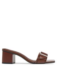 Calvin Klein Klapki Heel Mule 50 W/Buckle - Lth HW0HW02478 Brązowy. Kolor: brązowy. Materiał: skóra