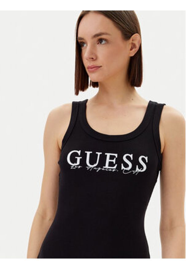 Guess Sukienka codzienna V5GK06 K8RT2 Czarny Slim Fit. Okazja: na co dzień. Kolor: czarny. Materiał: wiskoza. Typ sukienki: proste. Styl: casual