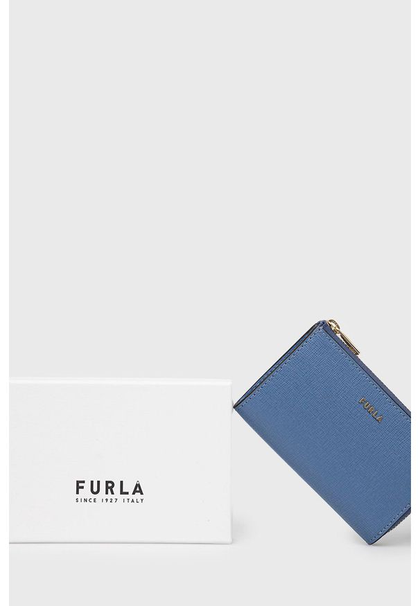 Furla etui na klucze skórzane damski. Kolor: niebieski. Materiał: skóra. Wzór: gładki