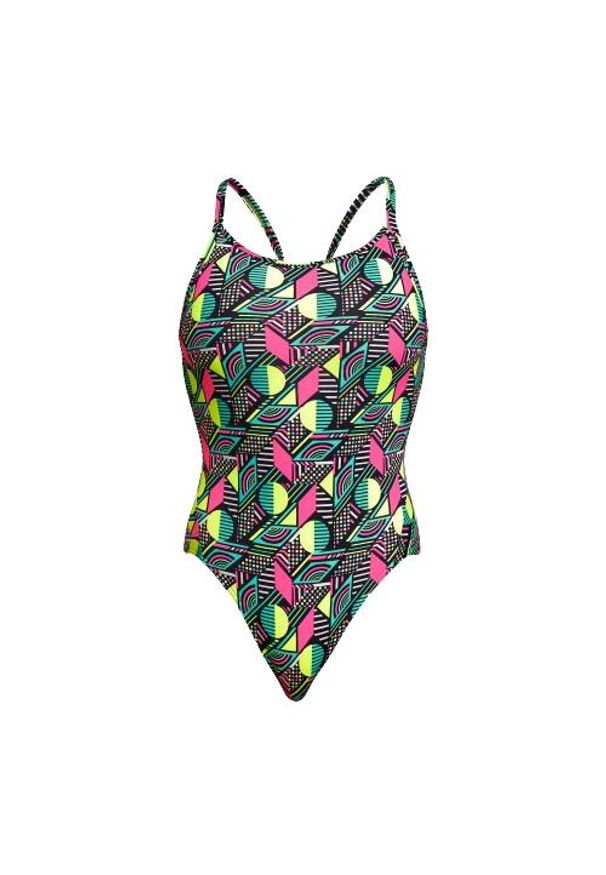 FUNKITA - Strój pływacki jednoczęściowy damski Funkita Diamond Back One Piece. Kolor: zielony