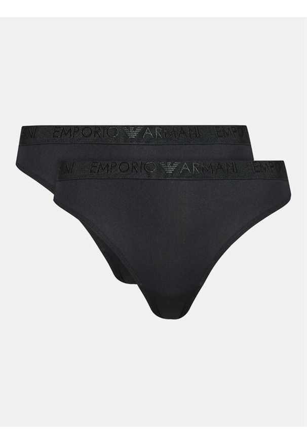 Emporio Armani Underwear Komplet 2 par stringów 163333 4R235 00020 Czarny. Kolor: czarny. Materiał: syntetyk