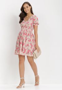 Born2be - Różowa Sukienka Aethiliana. Kolor: różowy. Długość rękawa: krótki rękaw. Długość: mini #5