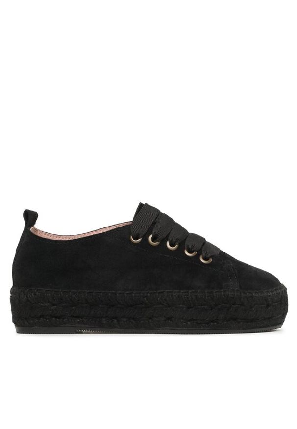Manebi Espadryle Lace-Up Espadrilles R 2.2 E0 Czarny. Kolor: czarny. Materiał: zamsz, skóra
