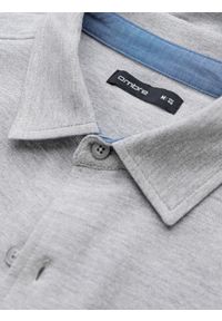 Ombre Clothing - Męska koszula dzianinowa SLIM FIT z długim rękawem – szara V5. Kolor: czarny. Materiał: dzianina. Długość rękawa: długi rękaw. Długość: długie #2