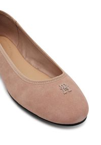 TOMMY HILFIGER - Tommy Hilfiger Baleriny Th Hardware Suede Ballerina FW0FW08655 Beżowy. Kolor: beżowy. Materiał: zamsz, skóra #4