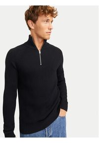 Jack & Jones - Jack&Jones Sweter Pannel 12258473 Czarny Regular Fit. Kolor: czarny. Materiał: syntetyk