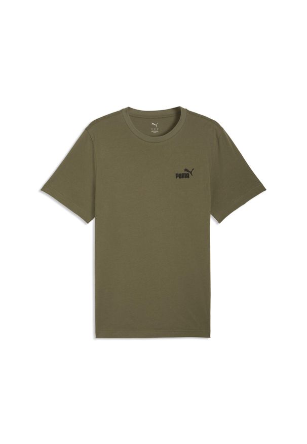 Puma - Męska koszulka Essentials z małym logo No. 1 PUMA. Kolor: zielony. Wzór: haft. Sport: bieganie