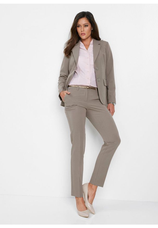 bonprix - Komplet garniturowy. Kolor: brązowy. Materiał: wiskoza. Styl: klasyczny, elegancki