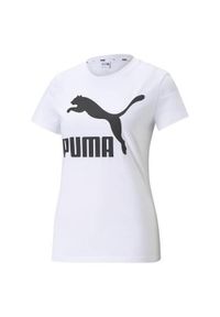 Koszulka treningowa damska Puma Classics. Kolor: biały. Materiał: bawełna. Długość rękawa: krótki rękaw. Długość: krótkie