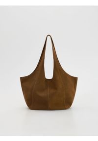 Reserved - Skórzana torebka typu hobo - brązowy. Kolor: brązowy. Materiał: skórzane #1