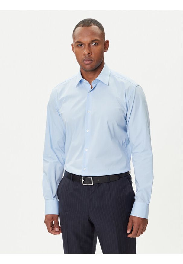 BOSS Koszula H-Joe 50545075 Błękitny Regular Fit. Kolor: niebieski. Materiał: bawełna