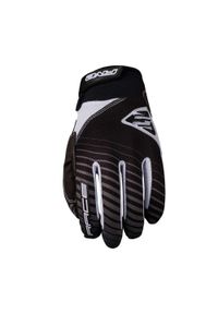 FIVE GLOVES - Rękawiczki dziecięce RACE - CZARNO-BIAŁE (czarno-białe) - M/04. Kolor: czarny, wielokolorowy, biały. Materiał: materiał. Sport: kolarstwo #1