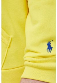 Polo Ralph Lauren bluza męska kolor żółty z kapturem z aplikacją. Typ kołnierza: kaptur, polo. Kolor: żółty. Wzór: aplikacja #4