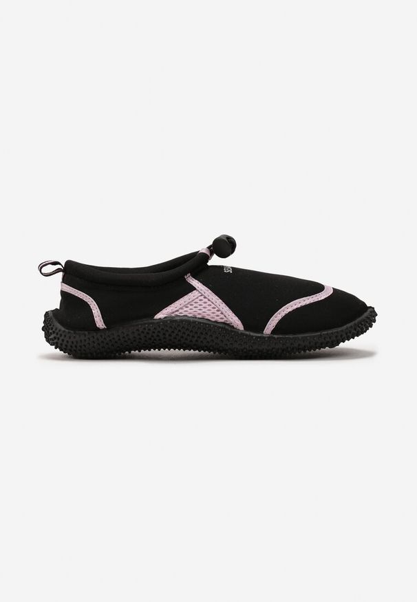 Born2be - Czarno-Różowe Elastyczne Buty Sportowe do Wody Ralvie. Okazja: na plażę, na spacer. Kolor: czarny. Materiał: len, bawełna. Sezon: lato. Sport: turystyka piesza